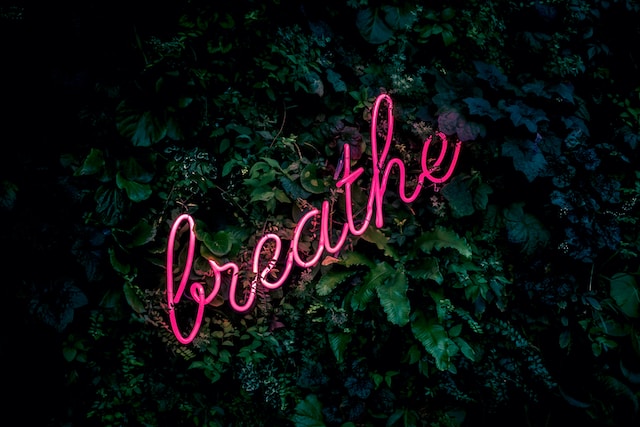the word breathe in lights